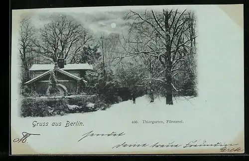 Mondschein-AK Berlin, Die Försterei im Thiergarten