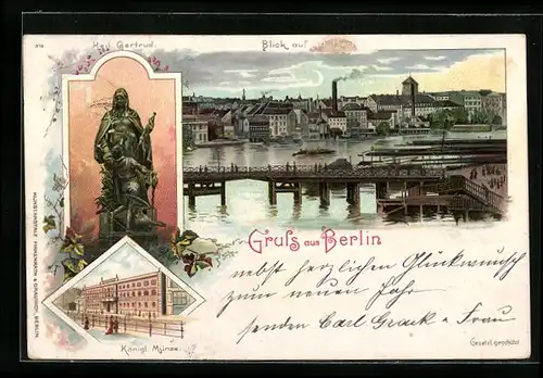 Lithographie Berlin, Königl. Münze, Heilige Gertrud