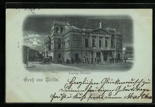 Mondschein-AK Berlin, Das Lessing-Theater am Friedrich-Karl-Ufer