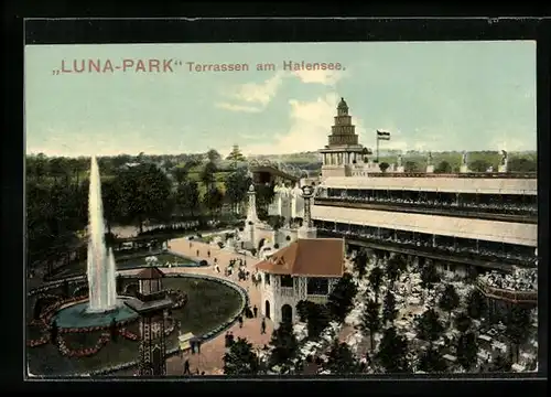 AK Berlin-Halensee, Restaurant Terrassen am Halensee, Lunapark
