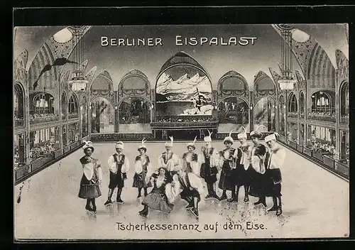 AK Berlin-Schöneberg, Der Eispalast, Tscherkessentanz auf dem Eise