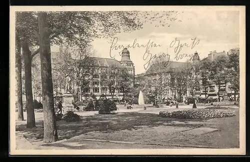 AK Berlin, Dönhoffplatz mit Blick auf Häuser
