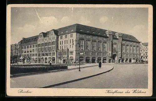 AK Berlin-Schöneberg, Kaufhaus des Westens mit Anlage und Strasse