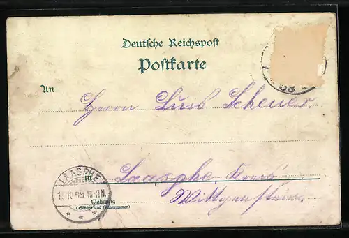 Lithographie Berlin, Bahnhof Friedrichstrasse, Rotes Rathaus