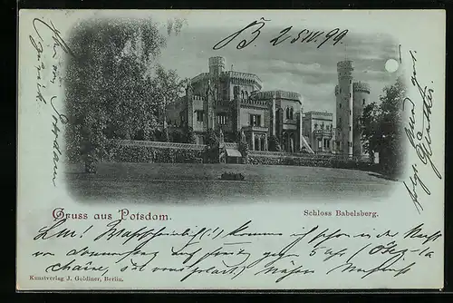 Mondschein-AK Potsdam, Schloss Babelsberg