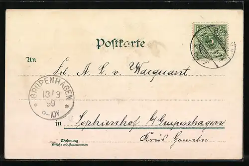 Lithographie Berlin, Uferpartie mit Booten