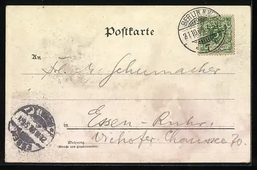 Lithographie Berlin, National-Denkmal