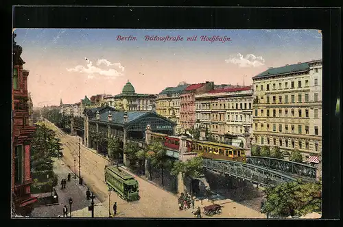 AK Berlin-Schöneberg, Bülowstrasse mit Hochbahn