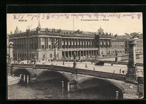 AK Berlin, Friedrichsbrücke und Börse aus der Vogelschau, Burgstrasse