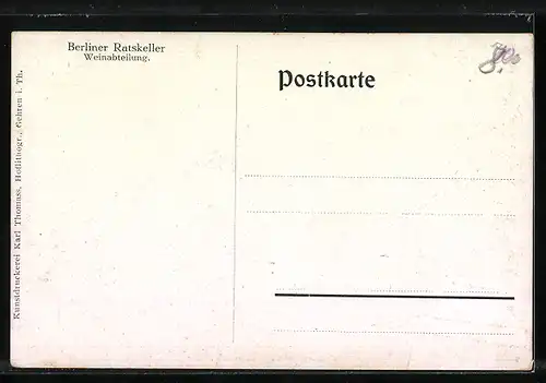 Künstler-AK Berlin, Gasthaus Berliner Ratskeller, Weinabteilung, Königstrasse