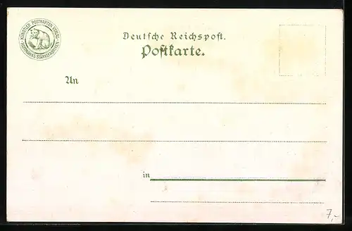 Lithographie Berlin-Tiergarten, Teilansicht des Reichstags-Gebäudes