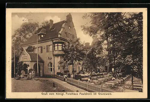 AK Berlin-Grunewald, Königliches Forsthaus Paulsborn