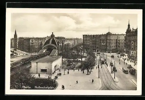 AK Berlin-Schöneberg, Der Nollendorfplatz mit Strassenbahn