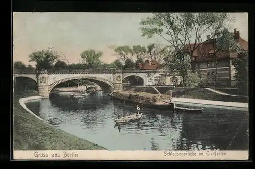 AK Berlin, Schleusenbrücke im Tiergarten