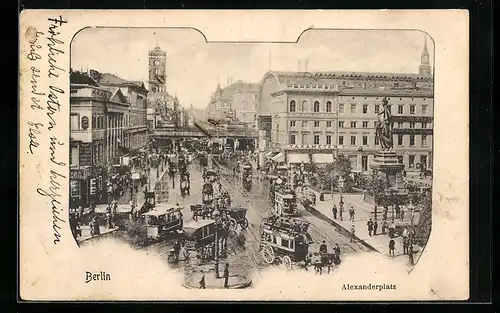 AK Berlin, Alexanderplatz mit Geschäften