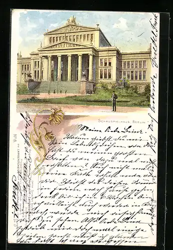 Lithographie Berlin, Das Schauspielhaus, Gendarmenmarkt