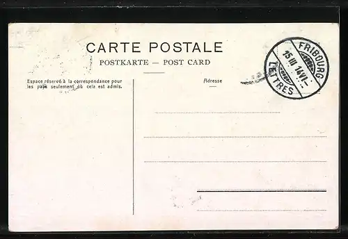AK Rossinière, Une rue, Strassenpartie