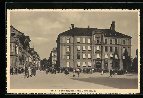 AK Bern, Speichergasse mit Gymnasium