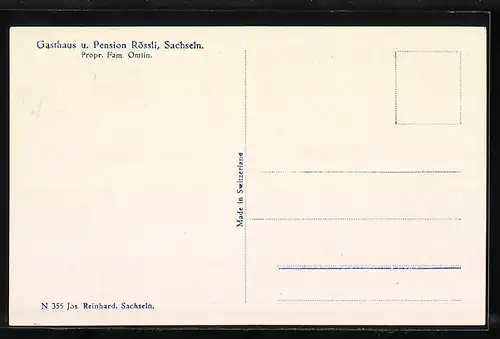 AK Sachseln, Gasthaus und Pension Rössli
