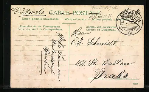 AK Teufen, Strassenpartie in der Ortschaft