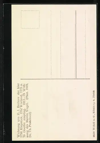 AK Zürich, Haus zum obern Schönenberg