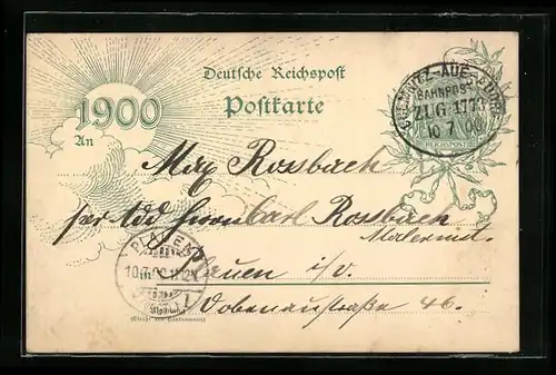 AK Bahnpoststempel Chemnitz-Aue-Adorf, Zug 1773