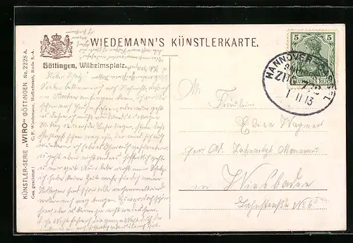 AK Bahnpoststempel Münster-Cassel, Zug 772