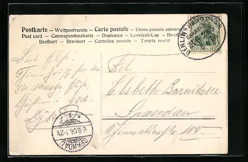 AK Bahnpoststempel Berlin-Hannover, Zug 245