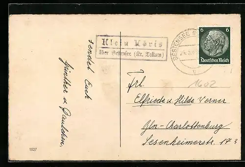 AK Landpoststempel Klein Köris über Bestensee /Kr. Teltow