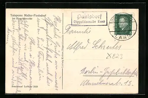 AK Landpoststempel Paulsdorf /Dippoldiswalde Land