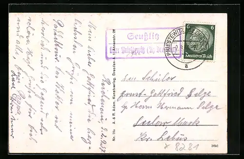 AK Landpoststempel Seusslitz über Priestewitz /Bz. Dresden