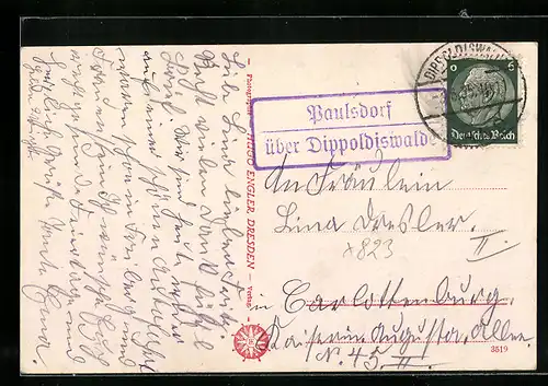 AK Landpoststempel Paulsdorf über Dippoldiswalde