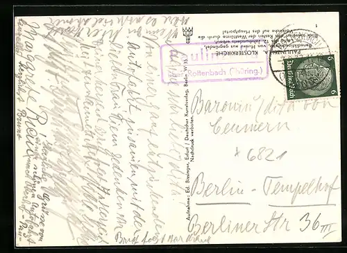 AK Landpoststempel Paulinzella über Rottenbach /Thüring.