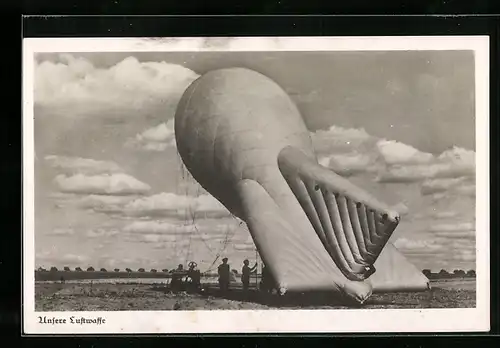 AK Unsere Luftwaffe der Fesselballon