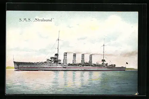 AK Kriegsschiff SMS Stralsund