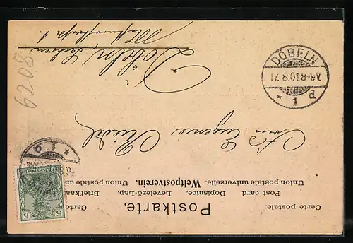 AK Post-Dampfer Graf Waldersee auf See