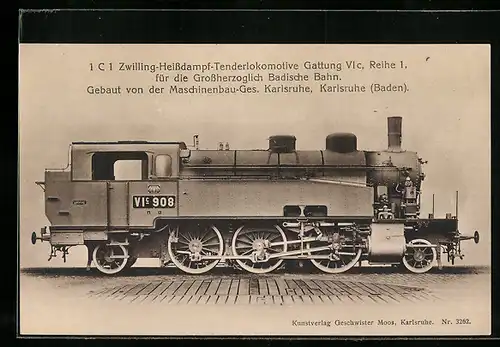 AK Zwilling-Heissdampf-Tenderlokomotive für die Grossherzoglich Badische Bahn