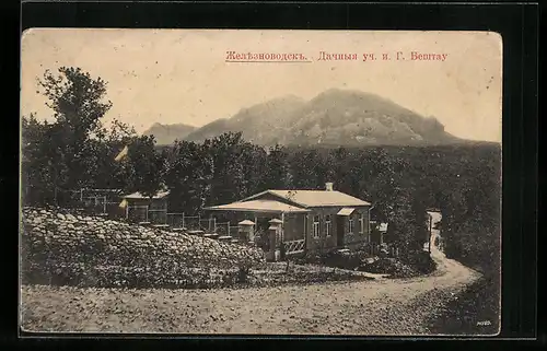 AK Schelesnowodsk, Sommerfrische mit Blick auf den Berg Beschtau