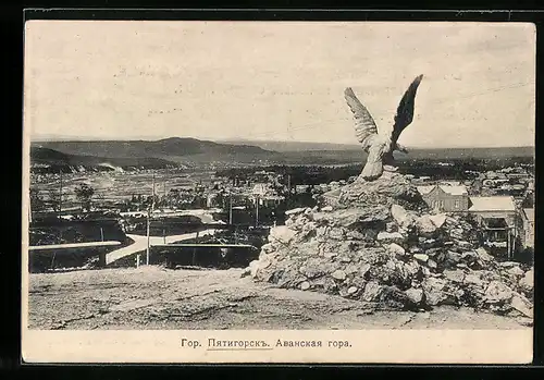 AK Pjatigorsk, Panorama, Adler Statue
