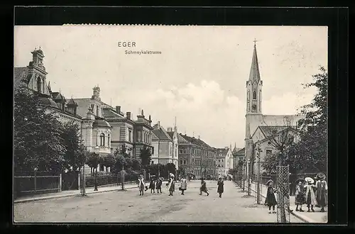 AK Eger, Schmeykalstrasse, Kirche