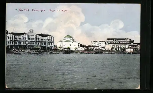AK Jewpatorija /Krim, Teilansicht vom Meer aus