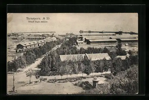 AK Taganrog, Panorama mit Hafen