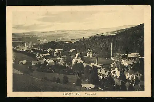 AK Graslitz /Räumertal, Ortsansicht aus der Vogelschau