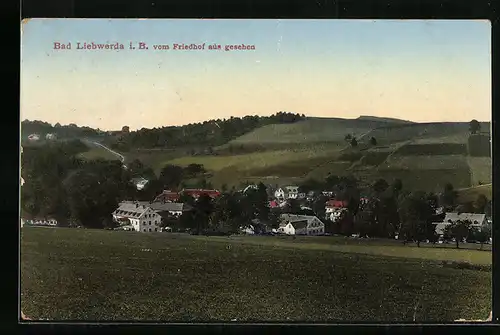 AK Bad Liebwerda i. B., Ortsansicht vom Friedhof aus gesehen