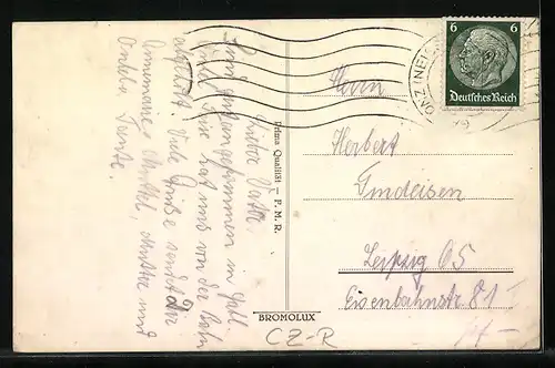 AK Gablonz a. N, Teilansicht aus der Vogelschau