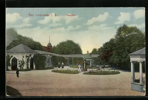 AK Bad Liebwerda i. B., Auf dem Kurplatz