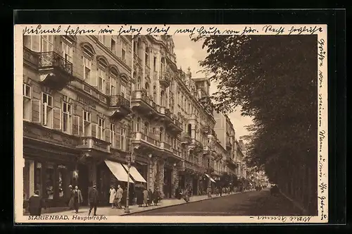 AK Marienbad, Blick in die Hauptstrasse