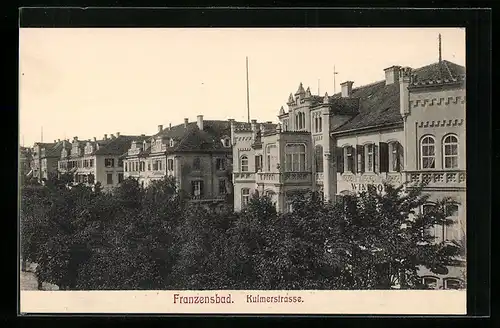 AK Franzensbad, Kulmerstrasse mit Villen