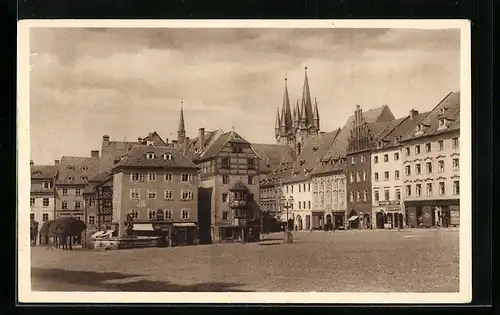 AK Eger, Markt mit Stöckl und Kirche