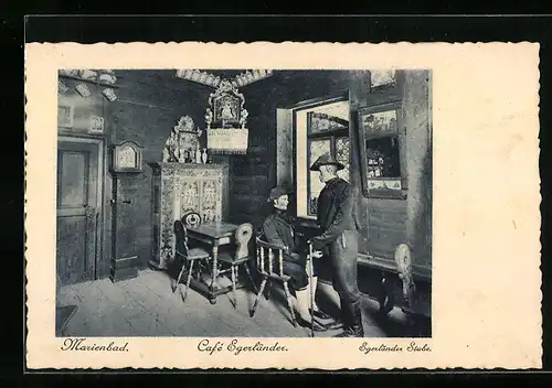 AK Marienbad, Cafe Egerländer, Innenansicht